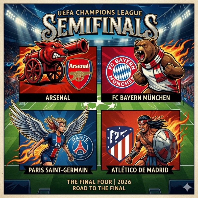 A temporada da Champions League 2025/26 conhece seus&nbsp;semifinalistas!